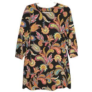 Alexia Admor Sz S Paisley Floral‎ Shift Dress Retro Colorful Vibrant Stretch